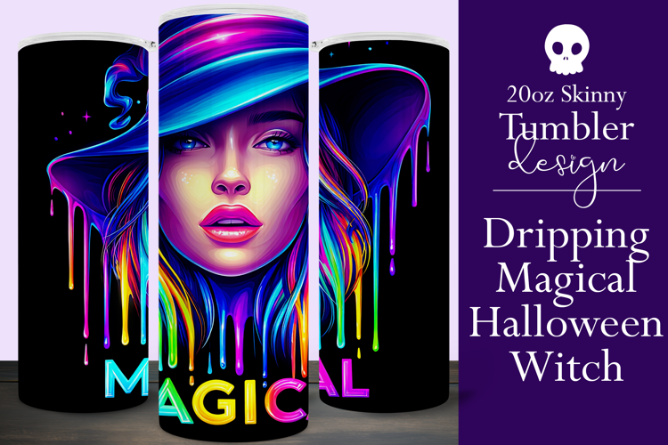 Halloween Tumbler Wrap, Magical Halloween Witch Wrap, t178
