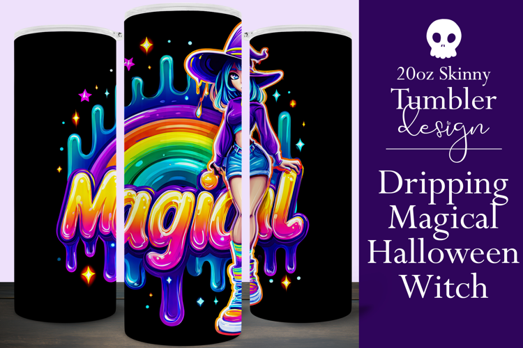 Halloween Tumbler Wrap, Magical Halloween Witch Wrap, t179