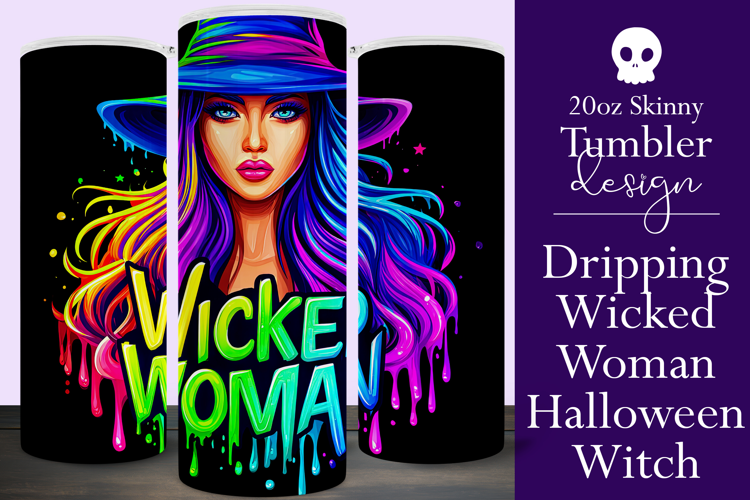 Halloween Tumbler Wrap, Wicked Woman Witch Tumbler, t186