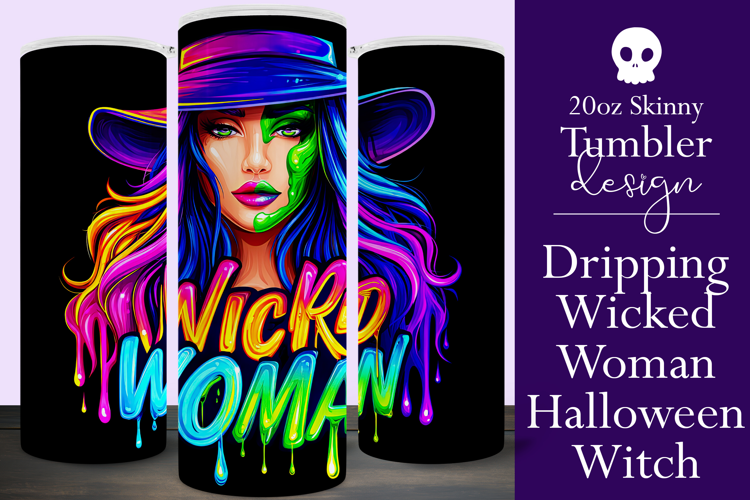 Halloween Tumbler Wrap, Wicked Woman Witch Tumbler, t189