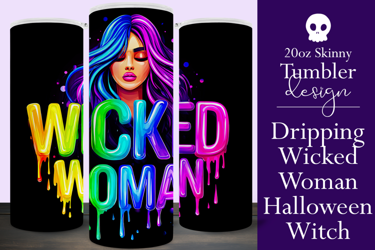 Halloween Tumbler Wrap, Wicked Woman Witch Tumbler, t192