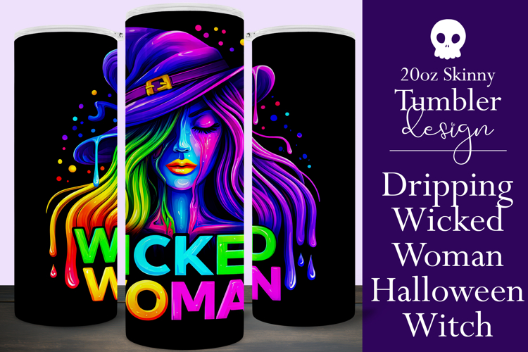 Halloween Tumbler Wrap, Wicked Woman Witch Tumbler, t200