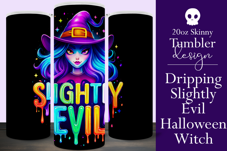 Halloween Tumbler Wrap, Slightly Evil Witch Tumbler, t40