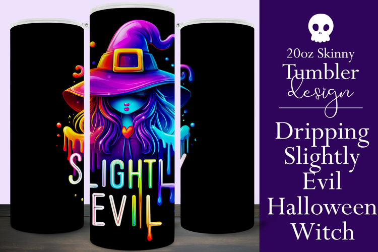 Halloween Tumbler Wrap, Slightly Evil Witch Tumbler, t44