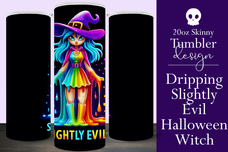 Halloween Tumbler Wrap, Slightly Evil Witch Tumbler, t46