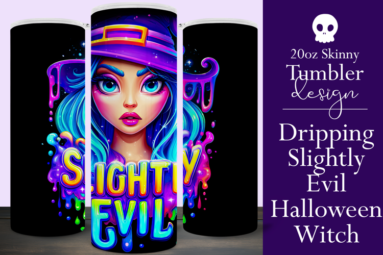 Halloween Tumbler Wrap, Slightly Evil Witch Tumbler, t49