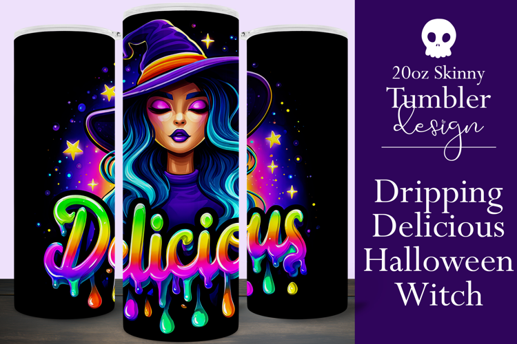 Halloween Tumbler Wrap, Delicious Halloween Witch Tumbler 50