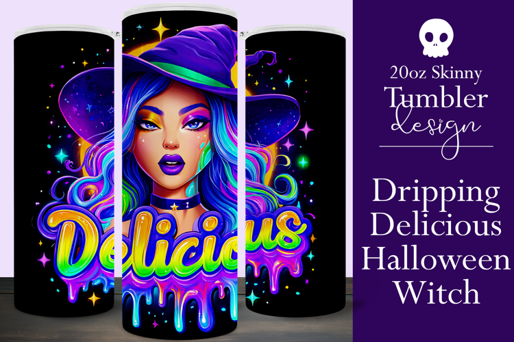 Halloween Tumbler Wrap, Delicious Halloween Witch Tumbler 51