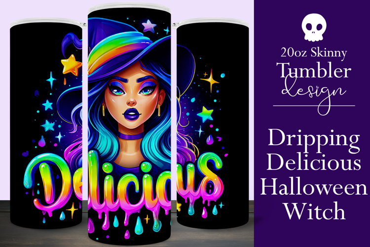 Halloween Tumbler Wrap, Delicious Halloween Witch Tumbler 52