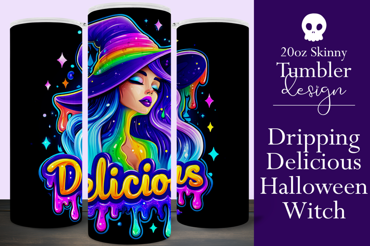Halloween Tumbler Wrap, Delicious Halloween Witch Tumbler 53