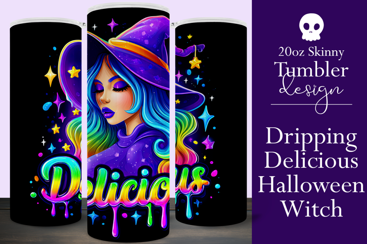 Halloween Tumbler Wrap, Delicious Halloween Witch Tumbler 54