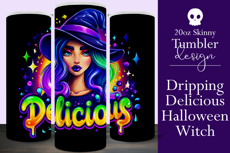 Halloween Tumbler Wrap, Delicious Halloween Witch Tumbler 55