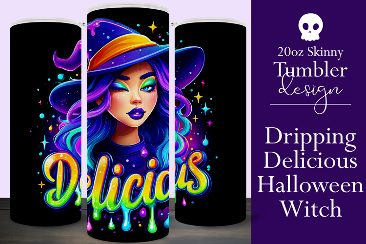 Halloween Tumbler Wrap, Delicious Halloween Witch Tumbler 56