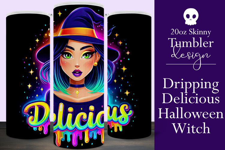 Halloween Tumbler Wrap, Delicious Halloween Witch Tumbler 58
