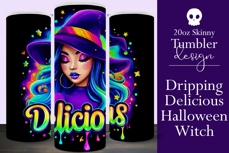 Halloween Tumbler Wrap, Delicious Halloween Witch Tumbler 59