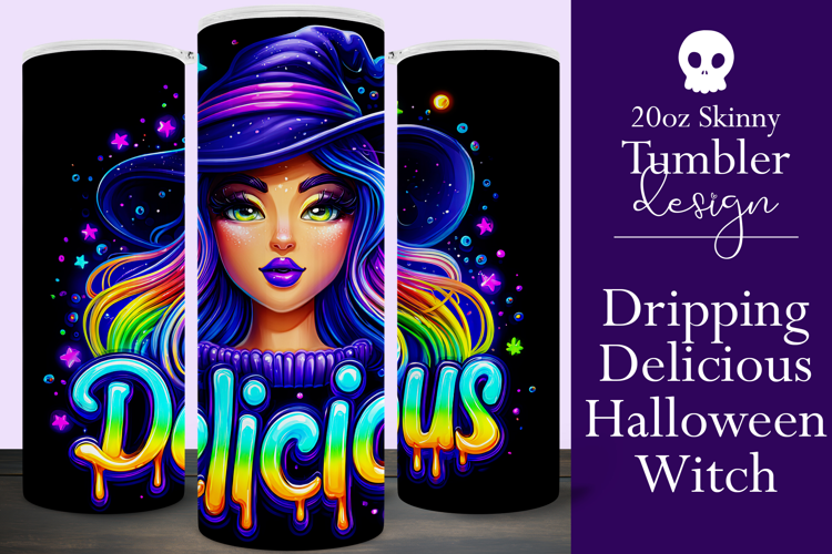 Halloween Tumbler Wrap, Delicious Halloween Witch Tumbler 60