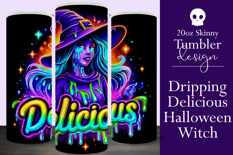 Halloween Tumbler Wrap, Delicious Halloween Witch Tumbler 61