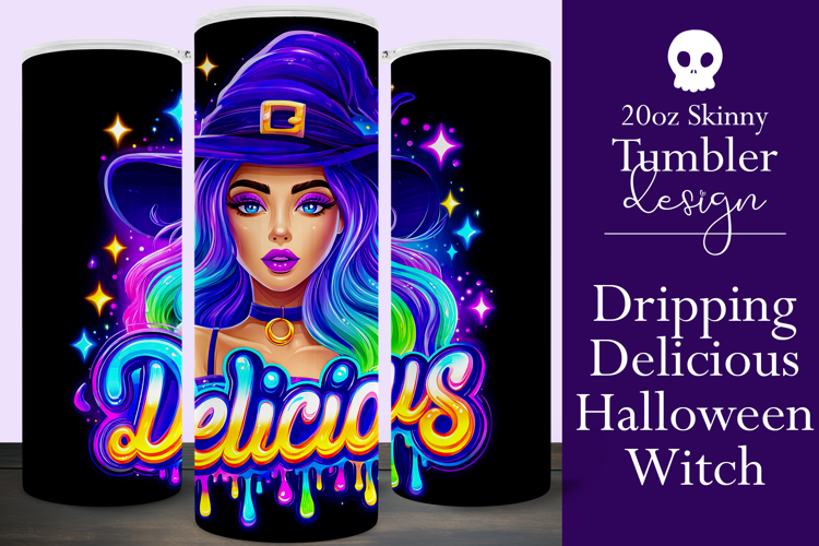 Halloween Tumbler Wrap, Delicious Halloween Witch Tumbler 62