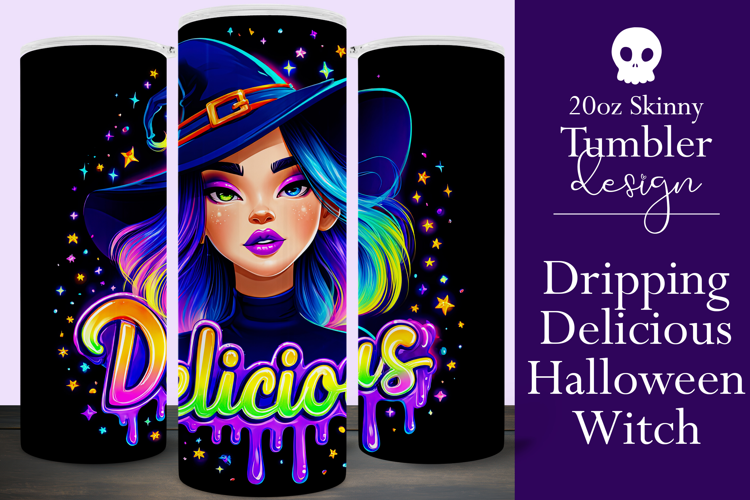 Halloween Tumbler Wrap, Delicious Halloween Witch Tumbler 63