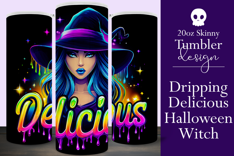 Halloween Tumbler Wrap, Delicious Halloween Witch Tumbler 64