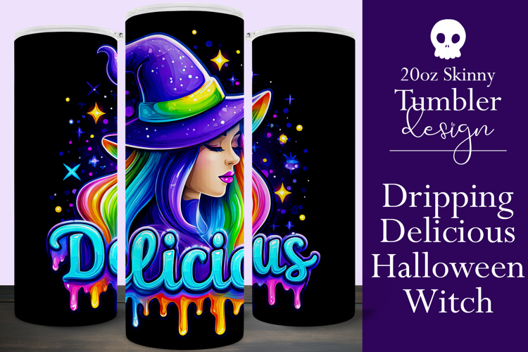 Halloween Tumbler Wrap, Delicious Halloween Witch Tumbler 65