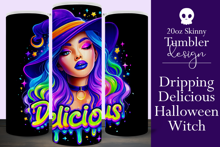 Halloween Tumbler Wrap, Delicious Halloween Witch Tumbler 67