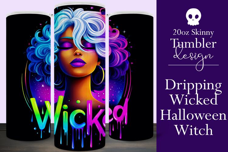 Halloween Tumbler Wrap, Wicked Halloween Witch Tumbler, t68