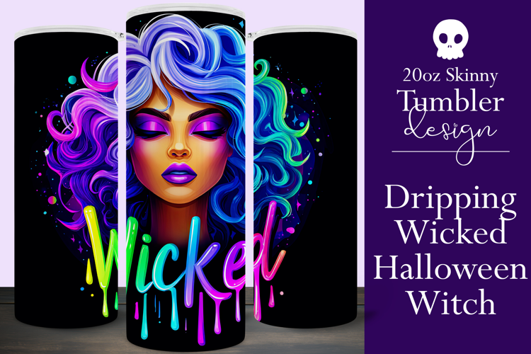 Halloween Tumbler Wrap, Wicked Halloween Witch Tumbler, t69