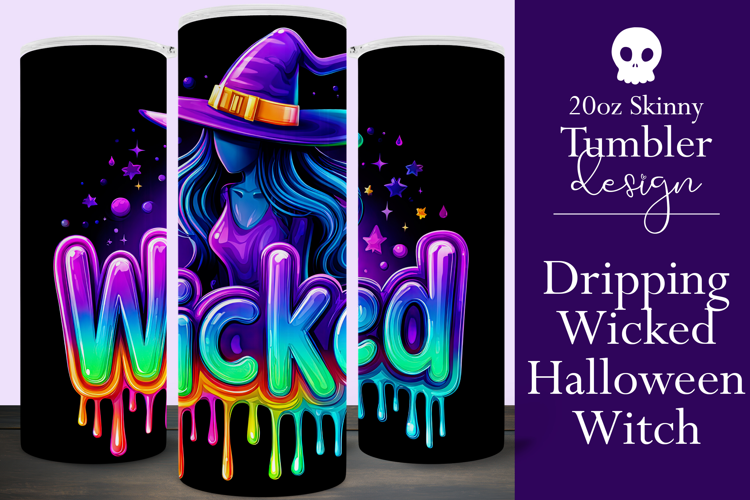 Halloween Tumbler Wrap, Wicked Halloween Witch Tumbler, t70