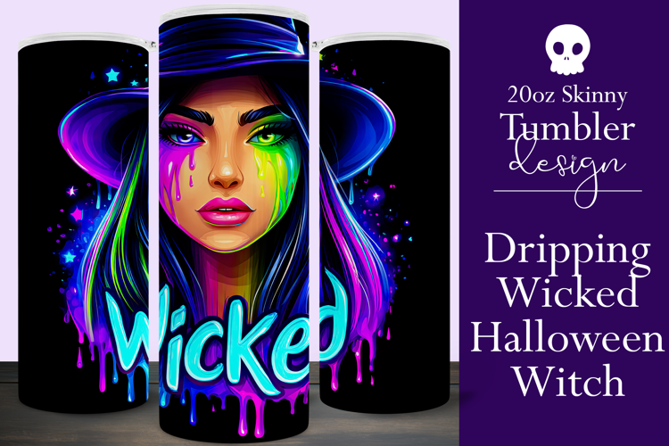 Halloween Tumbler Wrap, Wicked Halloween Witch Tumbler, t71