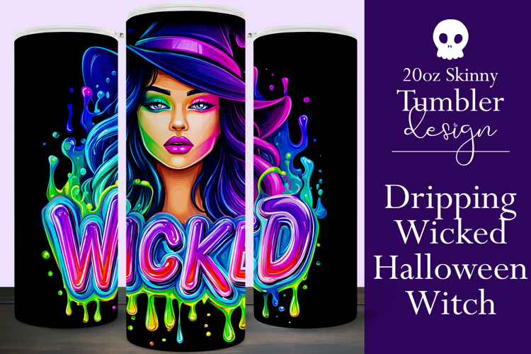 Halloween Tumbler Wrap, Wicked Halloween Witch Tumbler, t72