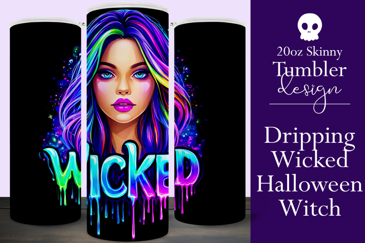 Halloween Tumbler Wrap, Wicked Halloween Witch Tumbler, t73