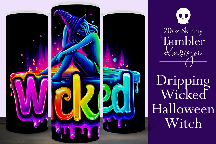 Halloween Tumbler Wrap, Wicked Halloween Witch Tumbler, t74