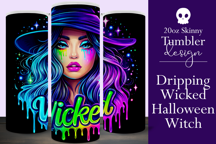 Halloween Tumbler Wrap, Wicked Halloween Witch Tumbler, t75