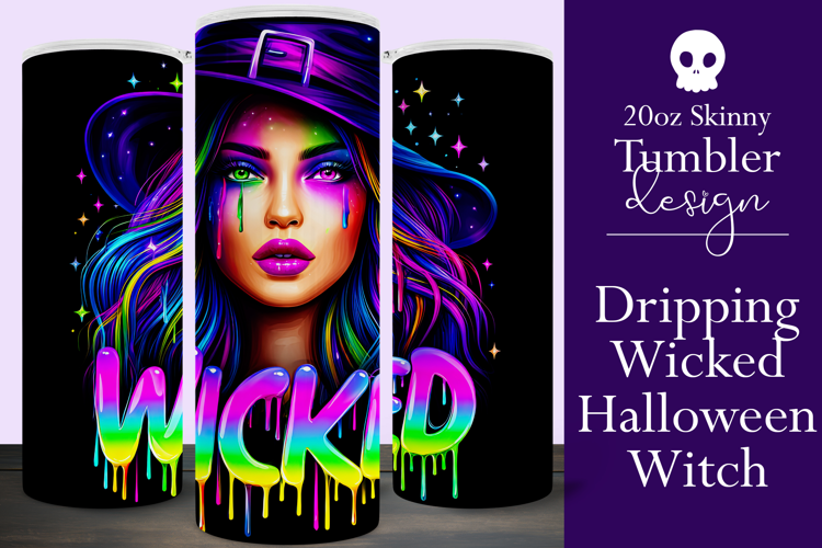 Halloween Tumbler Wrap, Wicked Halloween Witch Tumbler, t76