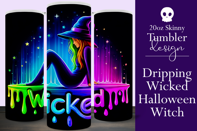 Halloween Tumbler Wrap, Wicked Halloween Witch Tumbler, t78