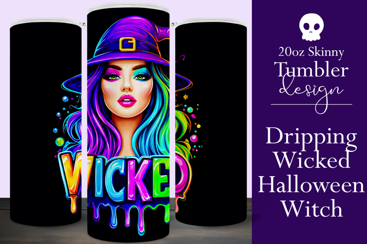 Halloween Tumbler Wrap, Wicked Halloween Witch Tumbler, t79