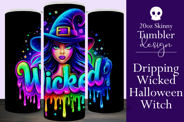 Halloween Tumbler Wrap, Wicked Halloween Witch Tumbler, t80