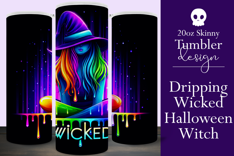 Halloween Tumbler Wrap, Wicked Halloween Witch Tumbler, t81