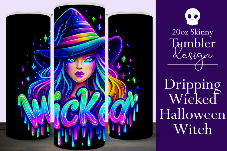 Halloween Tumbler Wrap, Wicked Halloween Witch Tumbler, t82