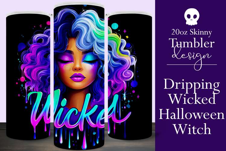 Halloween Tumbler Wrap, Wicked Halloween Witch Tumbler, t83