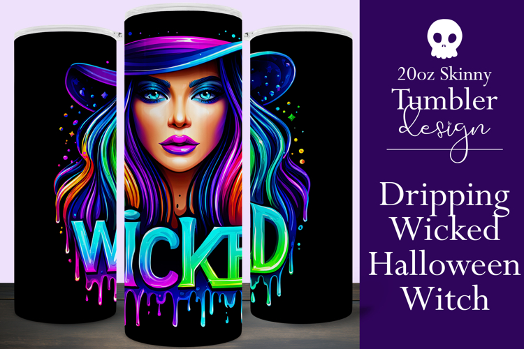 Halloween Tumbler Wrap, Wicked Halloween Witch Tumbler, t84