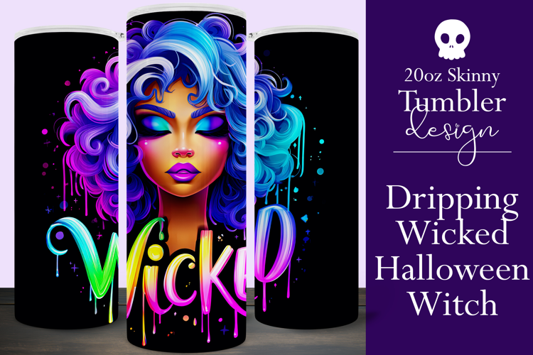 Halloween Tumbler Wrap, Wicked Halloween Witch Tumbler, t85