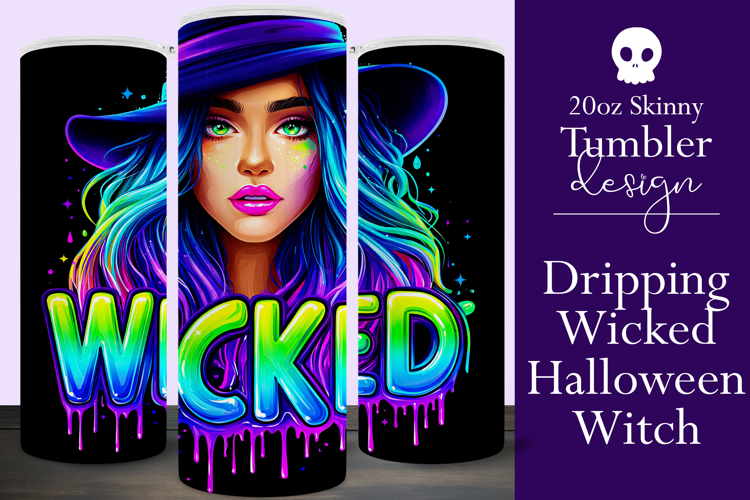 Halloween Tumbler Wrap, Wicked Halloween Witch Tumbler, t86