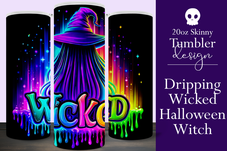 Halloween Tumbler Wrap, Wicked Halloween Witch Tumbler, t87