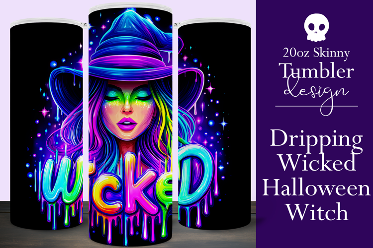 Halloween Tumbler Wrap, Wicked Halloween Witch Tumbler, t88