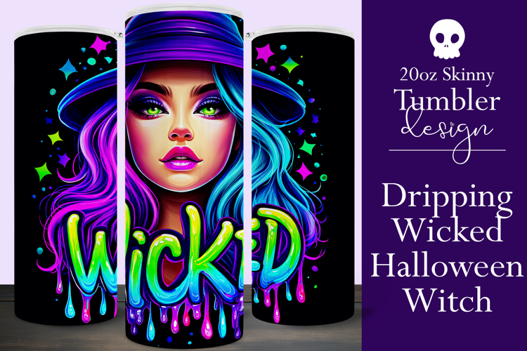 Halloween Tumbler Wrap, Wicked Halloween Witch Tumbler, t89