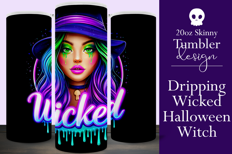 Halloween Tumbler Wrap, Wicked Halloween Witch Tumbler, t90