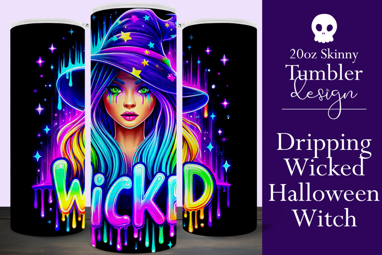 Halloween Tumbler Wrap, Wicked Halloween Witch Tumbler, t91