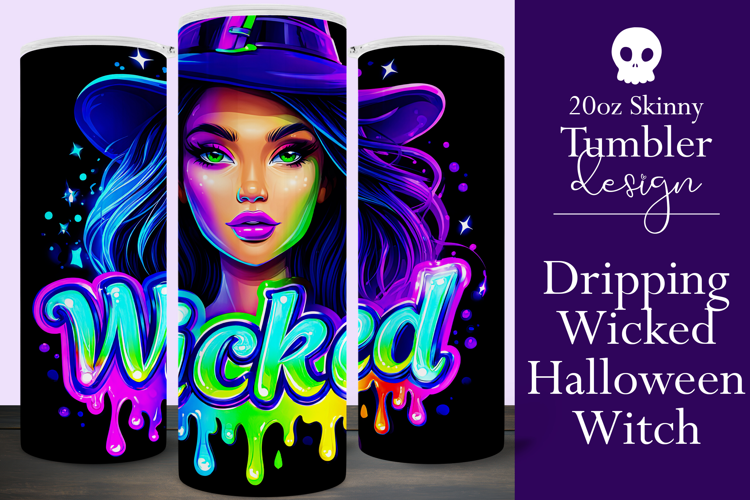 Halloween Tumbler Wrap, Wicked Halloween Witch Tumbler, t92